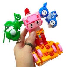 Трансформер робот, 3 машинки, вертолет