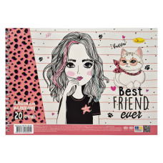 Альбом для рисования Best friend ever АП-0308-7, 20 листов, 100 г/м2