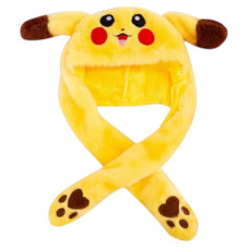 Шапка "ПІКАЧУ", з вушками, мікс кол, в пакете, 7084-3