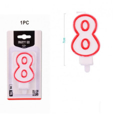 Свічка для торта "Цифра 8", EB0060