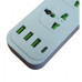 Сетевой удлинитель фильтр Power Socket J02 на 4 розетки + 3 USB 3.4A и 1 Type-C Белый