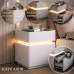 Тумба из экокожи XXF02 Белая с LED подстветкой, сейфом, беспроводная зарядка, Bluetooth-аудио 40х40х51