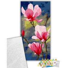 Картина по номерам "Розовая магнолия" 40х80 см