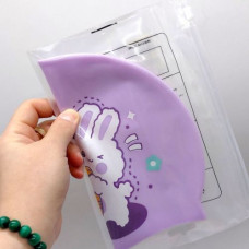 Шапочка для плавания силиконовая, в пакете «ЕДИНОРОГ» (РОЗОВАЯ)