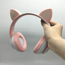 Наушники "Котячьи ушки" с подсветкой в коробке (РОЗОВЫЙ)
