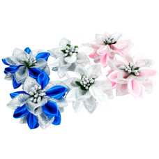 Набор резинок для волос 0108-344, 6 штук, с бантом-цветком