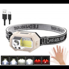 Аккумуляторный налобный фонарь с датчиком движения SH-S9-XPE+COB+3SMD (есть красный свет) Аккумуляторный налобный фонарь с датчиком движения SH-S9-XPE+COB+3SMD (есть красный свет)