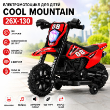 Электромотоцикл для детей Cool Mountain 26X-130 / Детский электро мотоцикл с LED-подсветкой и музыкой Красный Электромотоцикл для детей Cool Mountain 26X-130 / Детский электро мотоцикл с LED-подсветкой и музыкой Красный