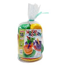 Детский игровой набор посуды 70163 мультицвет 18 предметов, паяный пакет Детский игровой набор посуды 70163 мультицвет 18 предметов, паяный пакет