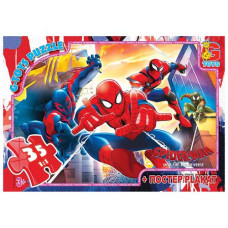 Пазлы "Человек Паук" + постер, 35 элем.