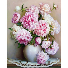Картина по номерам "Белые пионы в вазе" 40x50 см Картина по номерам "Белые пионы в вазе" 40x50 см
