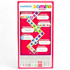 Развивающая игра "Домино. Геометрические фигуры (+ комплект наклейок для фишек)