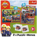 Пазлы - (2в1 + Мемо) - "Команда пожарного Сэма"