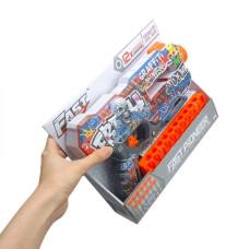 Игрушечный пистолет автомат. барабан на батарейках из мягк. патронами Граффити (12 шт.) (28х17см)