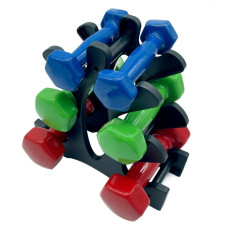 Набор виниловых гантелей на подставке Vinyl Dumbbell Set NE-VIN-127, 2 шт по 2 кг, 3 кг, 4 кг
