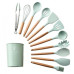 Набор кухонных принадлежностей 12 предметов силиконовый Kitchen Set Бирюзовый