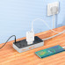 Сетевое зарядное устройство удлинитель HOCO AC7A STORM 3 USB/Type-C 3 розетки 1.5m Черный
