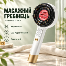 Массажная расческа для кожи головы с LED-подсветкой и подачей масла TV-SH-05/XC-901 Белая Массажная расческа для кожи головы с LED-подсветкой и подачей масла TV-SH-05/XC-901 Белая