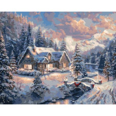 Картина по номерам "Зимний пейзаж. Новогодняя" 40х50 см