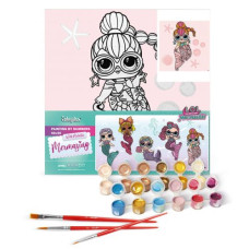 Картина по номерам с красками металлик "L.O.L. Surprise! Mermaids. Neon QT" 40х40 см