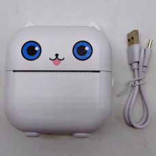 Принтер, Bluetooth, встроенный аккумулятор, type-C, черно-белая печать, приложение, 1 рулон термобумаги, в коробке (БЕЛЫЙ)