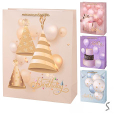Пакет подарунковий паперовий L "Happy birthday" 31*42*12см R34654-L (360шт), R34654-L Пакет подарунковий паперовий L "Happy birthday" 31*42*12см R34654-L (360шт), R34654-L
