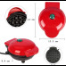 Электрическая мини вафельница Waffle Maker с антипригарным покрытием Красная
