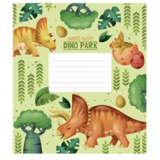 Тетрадь ученическая Dino park 012-3227K-3 в клетку на 12 листов