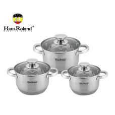 Набор кастрюль Haus Roland HR176-1, 3 шт из нержавеющей стали 2,9/3,9/5,1 л. Серебристый (HR176-1)