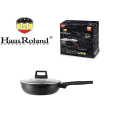 Сковорода Haus Roland HR167-4, 26 см, алюминиевая, 3,7 л, с крышкой. Черный (HR167-4)