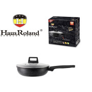 Сковорода Haus Roland HR167-5, 28 см, алюминиевая, 4,3 л, с крышкой. Черный (HR167-5)