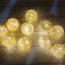 Электрогирлянда LED 10 ламп "Елочный шар" 1,5 м от сети, 220В, 50Гц