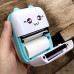 Термопринтер "Котик", Bluetooth, USB-кабель, термобумага, 1 рулон (бело-бирюзовый)