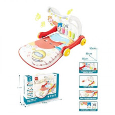 Каталка игр.центр Первые шаги 2в1 с ковриком батар.муз.мир.кор.53*13*37 см.