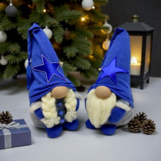 Мягкая игрушка "Скандинавский гном" (Hand Made) высота 28 см, мальчик (голубой)