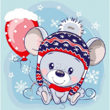 Картина по номерам "Мышонок с шариком" 30х30 см