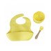 Набор силиконовая тарелка и слюнявчик в коробке (ЖЕЛТЫЙ)