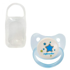 Пустышка силиконовая, голубая