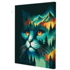 Картина за номерами з фарбами металік "Котовий ліс" 40x50 см