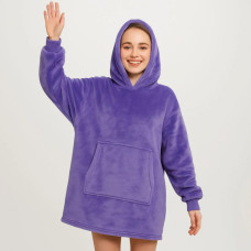 Толстовка-плед с капюшоном Huggle Hoodie Ultra Plush Blanket | Плюшевая кофта | Плед с рукавами Oversize Фиолетовый Толстовка-плед с капюшоном Huggle Hoodie Ultra Plush Blanket | Плюшевая кофта | Плед с рукавами Oversize Фиолетовый