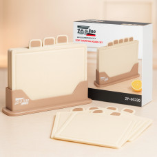 Кухонный набор досок Zepline ZP-00220 Коричневый — 5 штук, с удобной подставкой Кухонный набор досок Zepline ZP-00220 Коричневый — 5 штук, с удобной подставкой