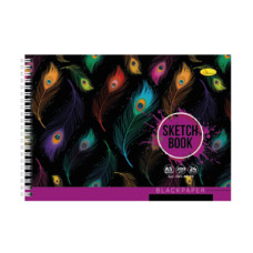 Скетчбук BLACK СББ-А5-24 А5, 24 листа (Feathers) Скетчбук BLACK СББ-А5-24 А5, 24 листа (Feathers)