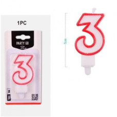 Свічка для торта "Цифра 3", EB0055