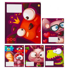 Зошит 12 арк.клітинка Тверда Мультяшна 25 шт в упак, TE21105