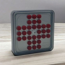 Логическая игра "Peg Solitaire - Солитер с колышками", 32 шарика (красный)