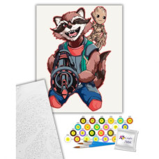 Картина по номерам "Грут и Ракета" 40х50 см