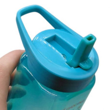 Поилка со сложным носиком и силиконовой соломкой 420 мл (БИРЮЗОВАЯ)