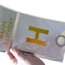 Гирлянда-растяжка флажка "Happy birthday" 12*16см-5м, розовая