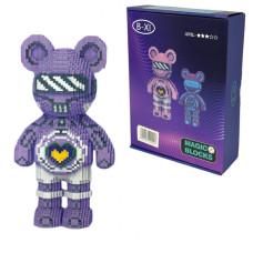 Конструктор Magic Blocks у вигляді ведмедика Bearbrick ФІОЛЕТОВИЙ, СВІТИТЬСЯ В ТЕМРЯВІ 50см, 4395 деталей (24, 9004-1 Конструктор Magic Blocks у вигляді ведмедика Bearbrick ФІОЛЕТОВИЙ, СВІТИТЬСЯ В ТЕМРЯВІ 50см, 4395 деталей (24, 9004-1