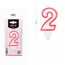 Свічка для торта "Цифра 2", EB0054